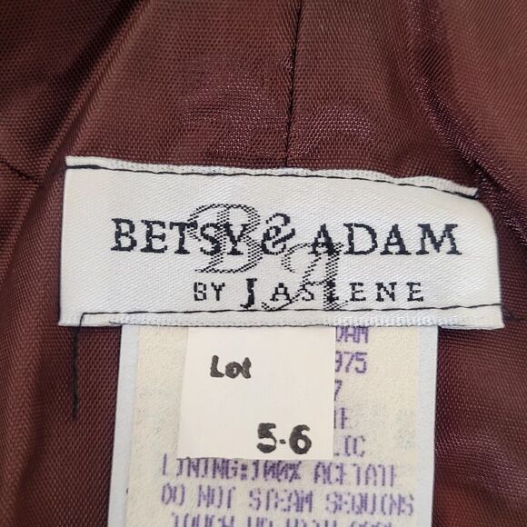 Vtg Betsy & Adam Sz 6 Metallic Copper Brown Dark Romance Vampy Maxi Dress - Picture 5 of 8